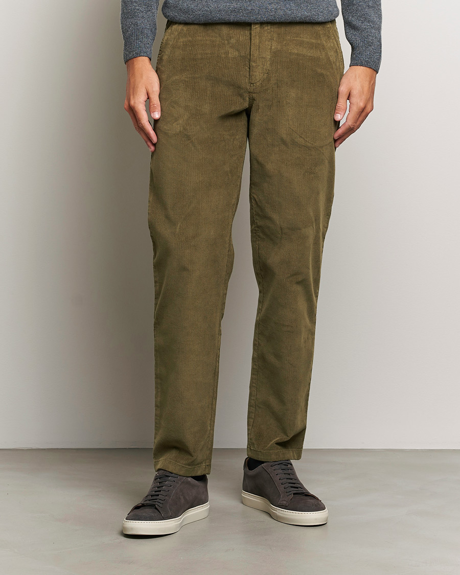 Herre | Fløjlsbukser | KnowledgeCotton Apparel | Chuck Regular Cord Trousers Olive