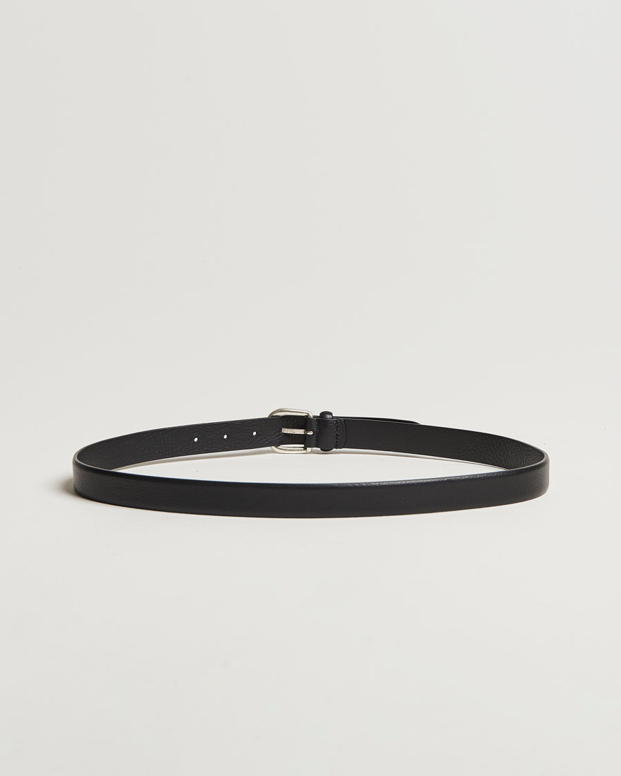 Herre | Jakkesæt | Anderson\'s | Grained Leather Belt 2,5 cm Black