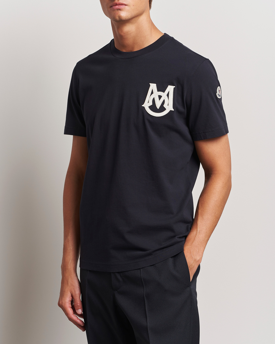 Herre |  | Moncler | Embossed Logo T-Shirt Navy