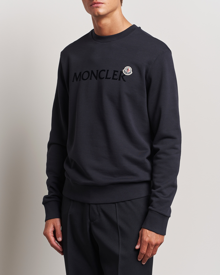 Herre | Moncler | Moncler | Lettering Logo Sweatshirt Navy