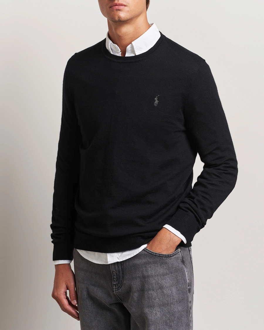 Herre |  | Polo Ralph Lauren | Merino Crew Neck Pullover Polo Black