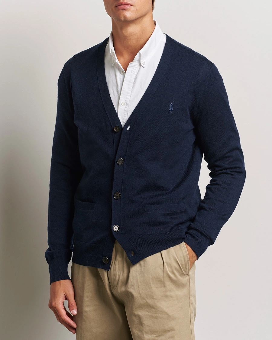 Herre |  | Polo Ralph Lauren | Merino Knitted Cardigan Hunter Navy