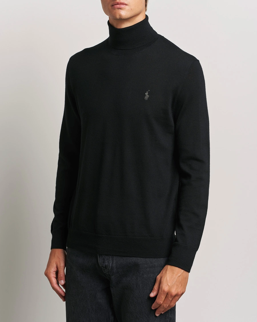 Herre |  | Polo Ralph Lauren | Merino Knitted Rollneck Polo Black