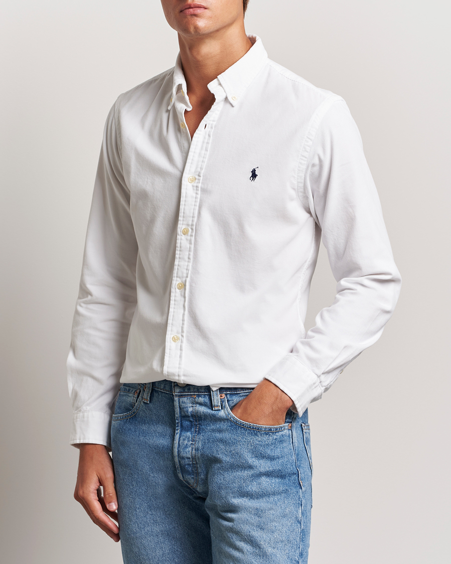 Herre |  | Polo Ralph Lauren | Slim Fit Corduroy Shirt White