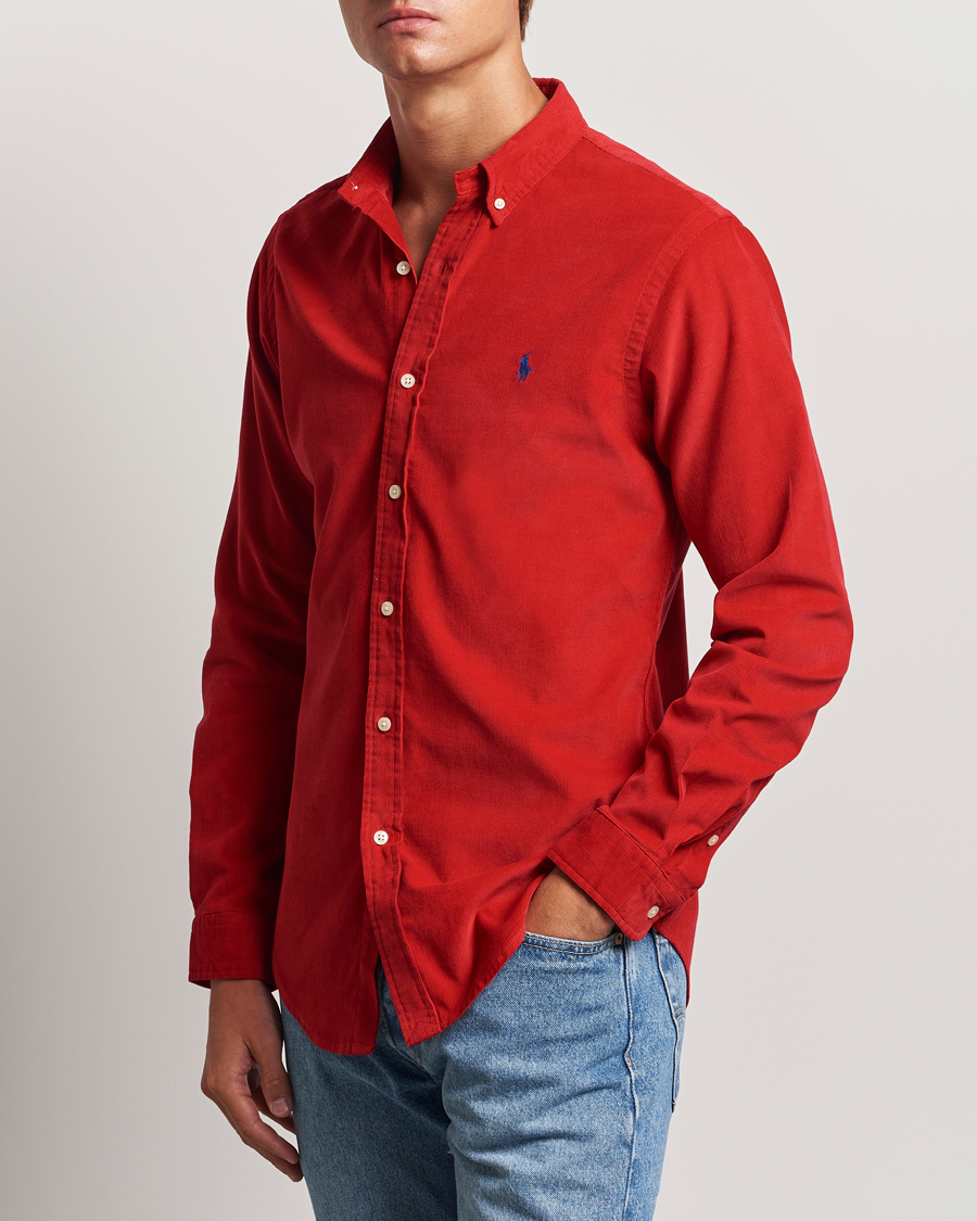 Herre |  | Polo Ralph Lauren | Slim Fit Corduroy Shirt Martin Red