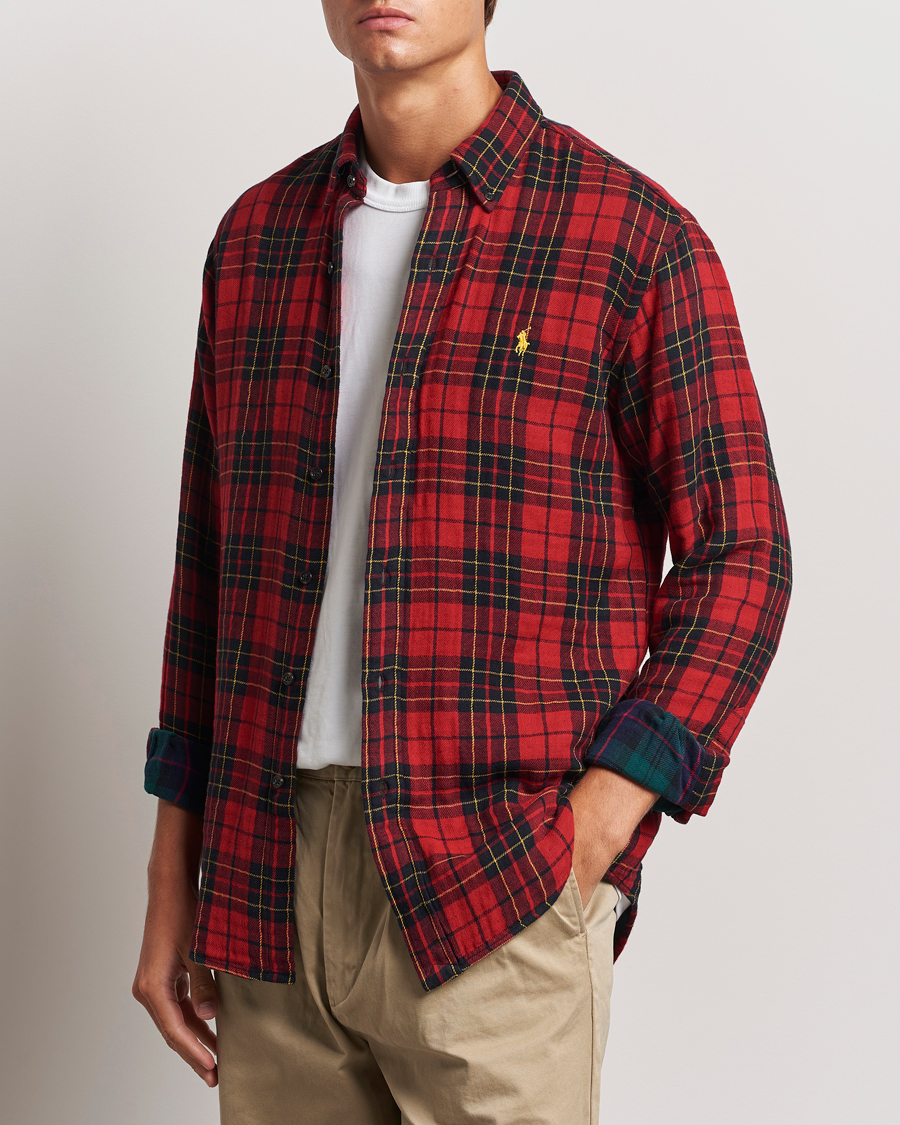 Herre |  | Polo Ralph Lauren | Custom Fit Double Faced Checked Shirt Red/Black