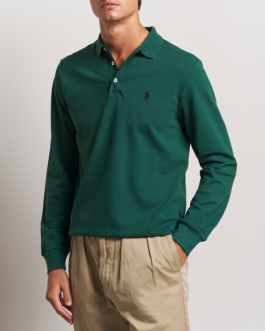 Herre |  | Polo Ralph Lauren | Custom Slim Fit Long Sleeve Polo Vintage Pine