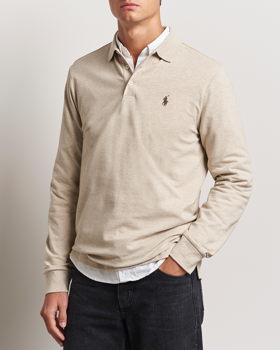 Herre |  | Polo Ralph Lauren | Custom Slim Fit Long Sleeve Polo Expedition Dune Heather