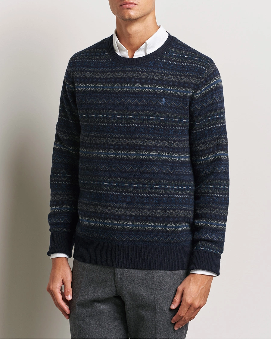 Herre |  | Polo Ralph Lauren | Wool Fairisle Sweater Navy Combo