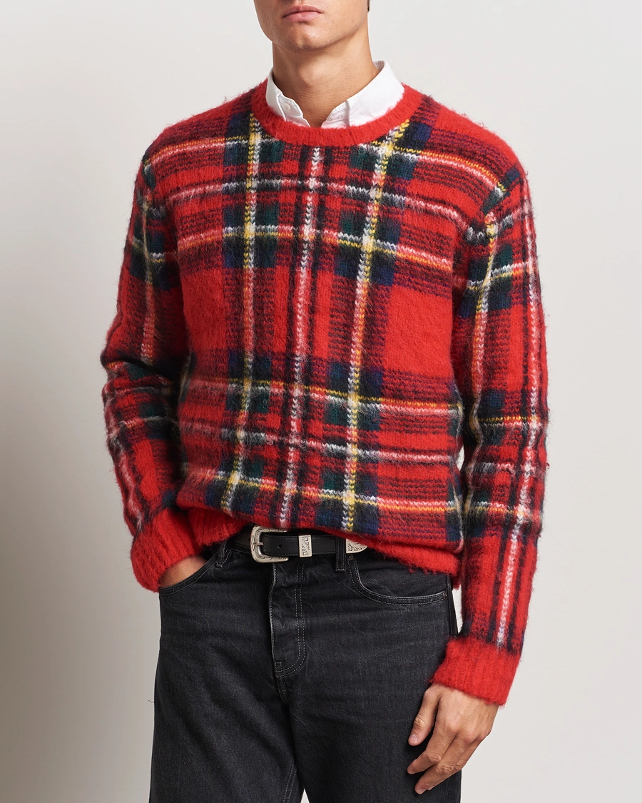 Herre |  | Polo Ralph Lauren | Plaid Wool Sweater Red Combo