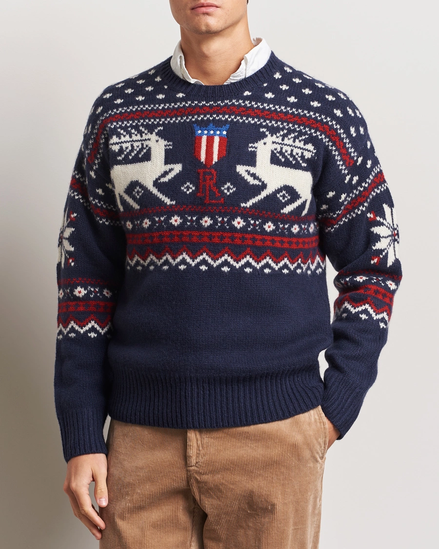 Herre |  | Polo Ralph Lauren | Raindeer Wool Sweater Navy Combo