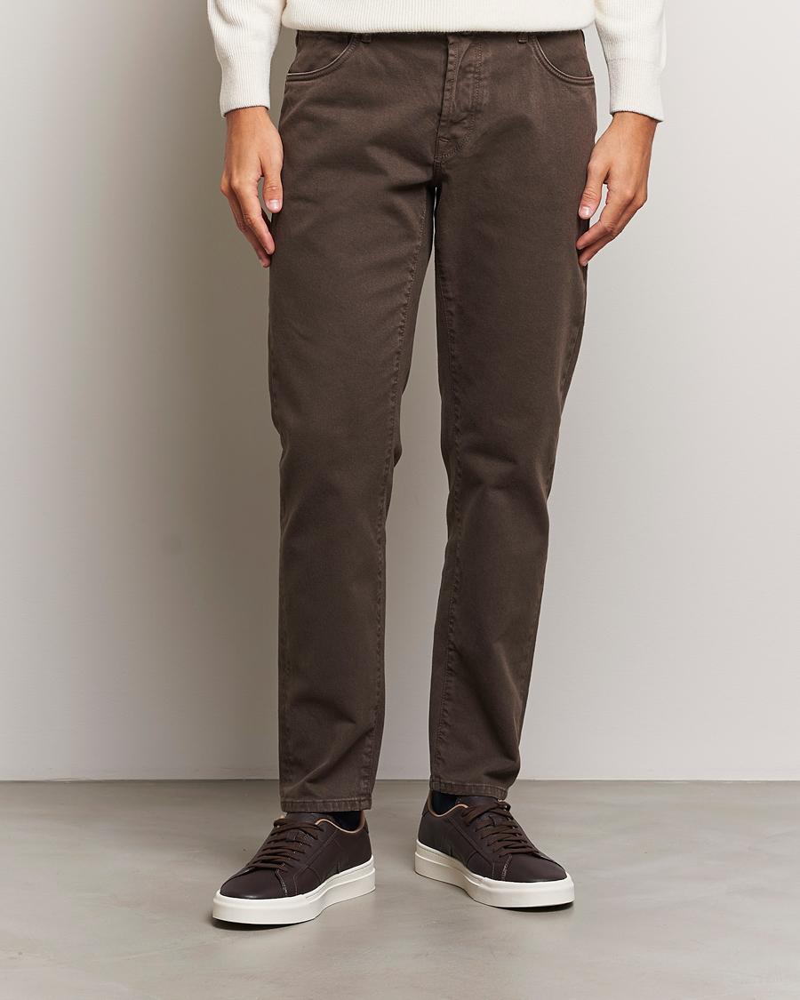 Herre | Italian Department | Incotex | 5-Pocket Bull Denim Pants Dark Brown