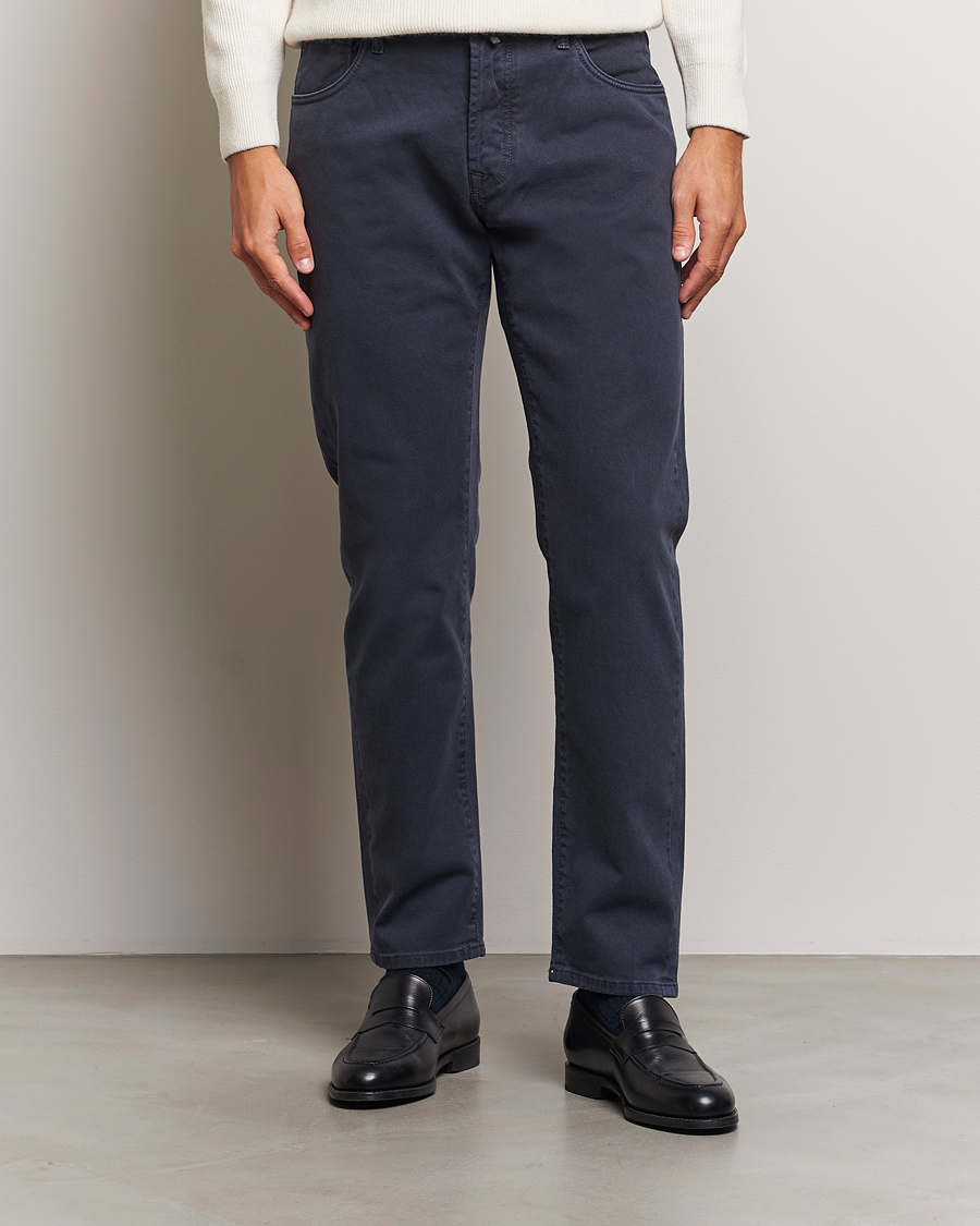 Herre | Italian Department | Incotex | 5-Pocket Bull Denim Pants Navy