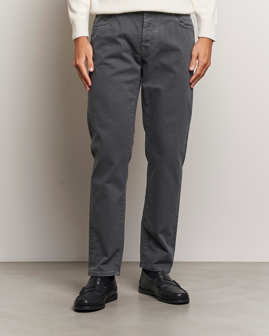 Herre | Italian Department | Incotex | 5-Pocket Bull Denim Pants Dark Grey