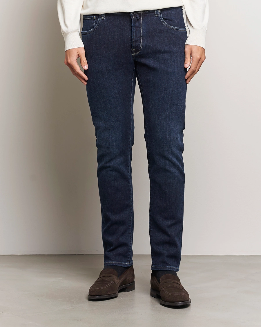 Herre |  | Incotex | 5-Pocket Stretch Denim Dark Blue