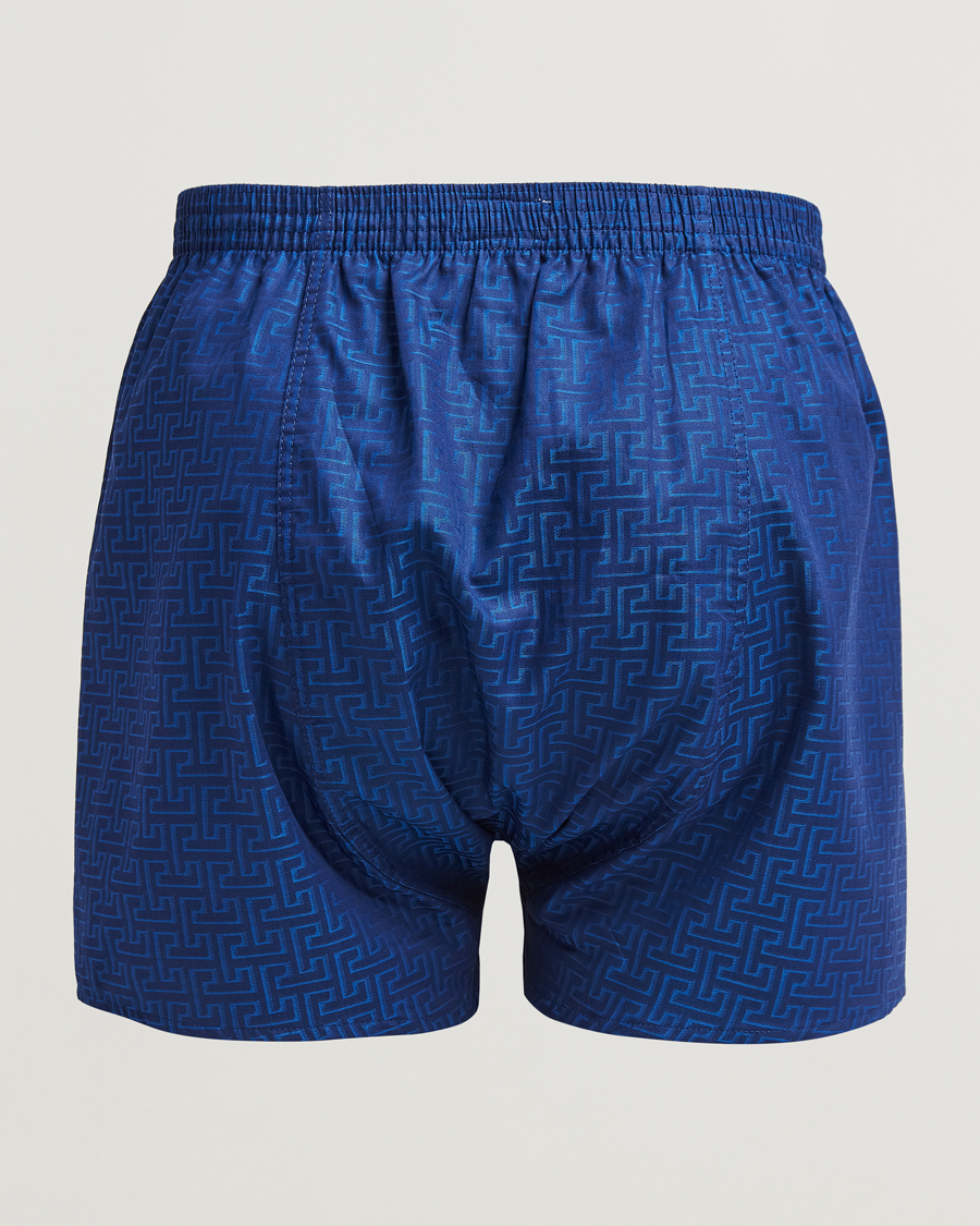 Herre |  | Derek Rose | Classic Fit Woven Cotton Boxer Shorts Navy