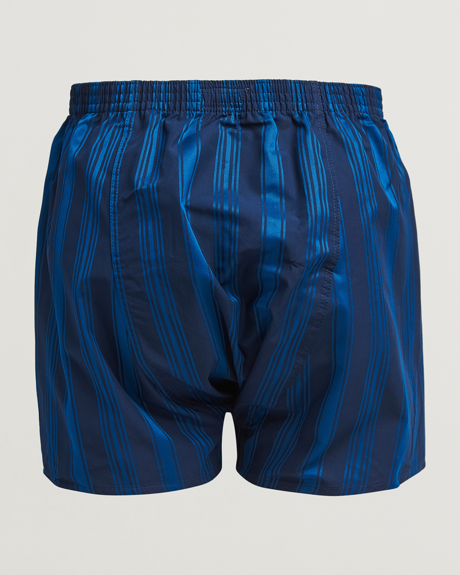 Herre |  | Derek Rose | Classic Fit Woven Cotton Boxer Shorts Navy