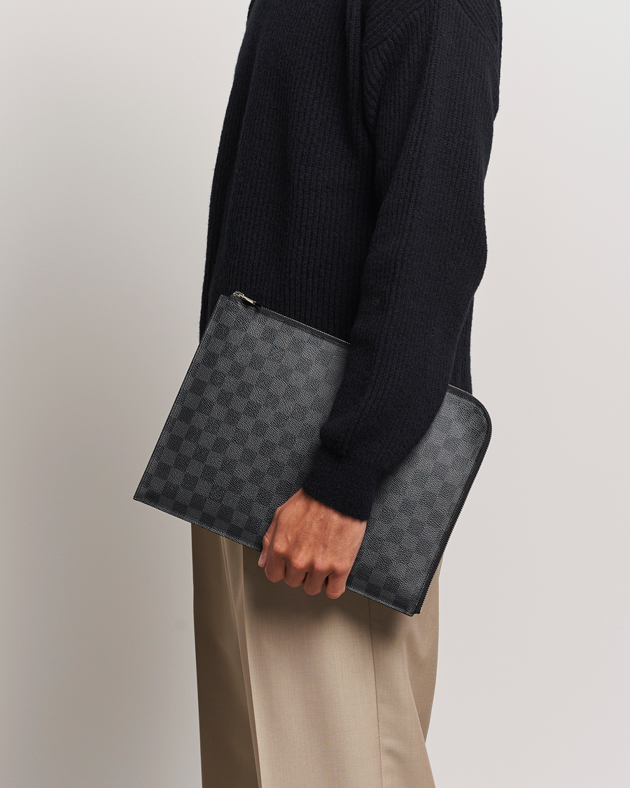 Herre | Pre-owned Tilbehør | Louis Vuitton Pre-Owned | Poche Joule GM Clutch Bag Damier Graphite 