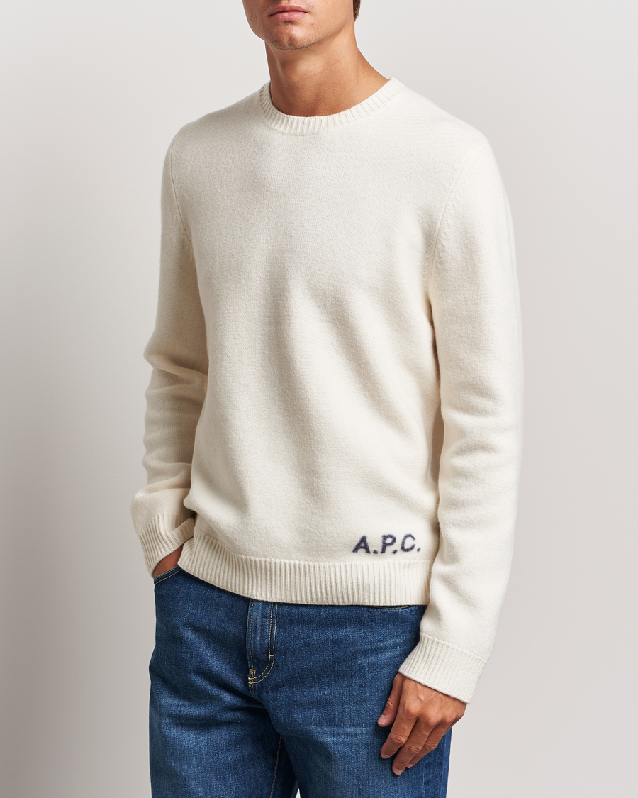 Herre |  | A.P.C. | Edward Merino Wool Sweater Ecru