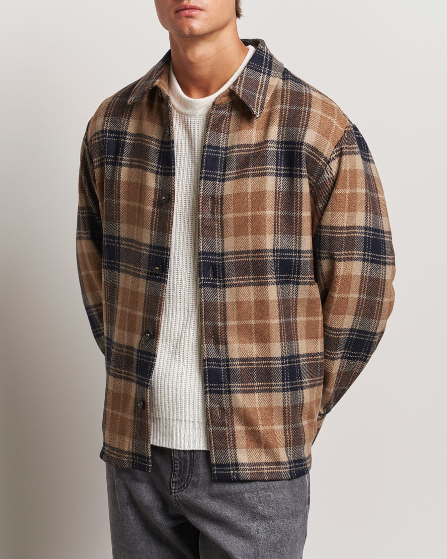 Herre |  | A.P.C. | Bobby Wool Checked Overshirt Beige Check