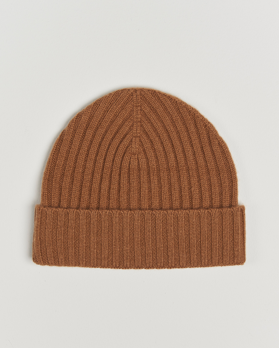 Herre |  | Amanda Christensen | Rib Knitted Cashmere Cap Nougat