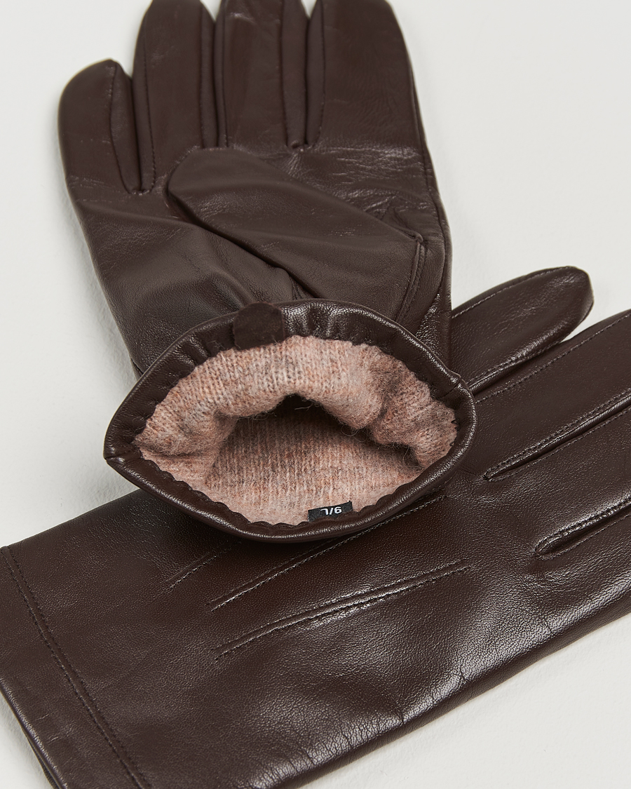 Herre | Handsker | Amanda Christensen | Lined Leather Gloves Brown