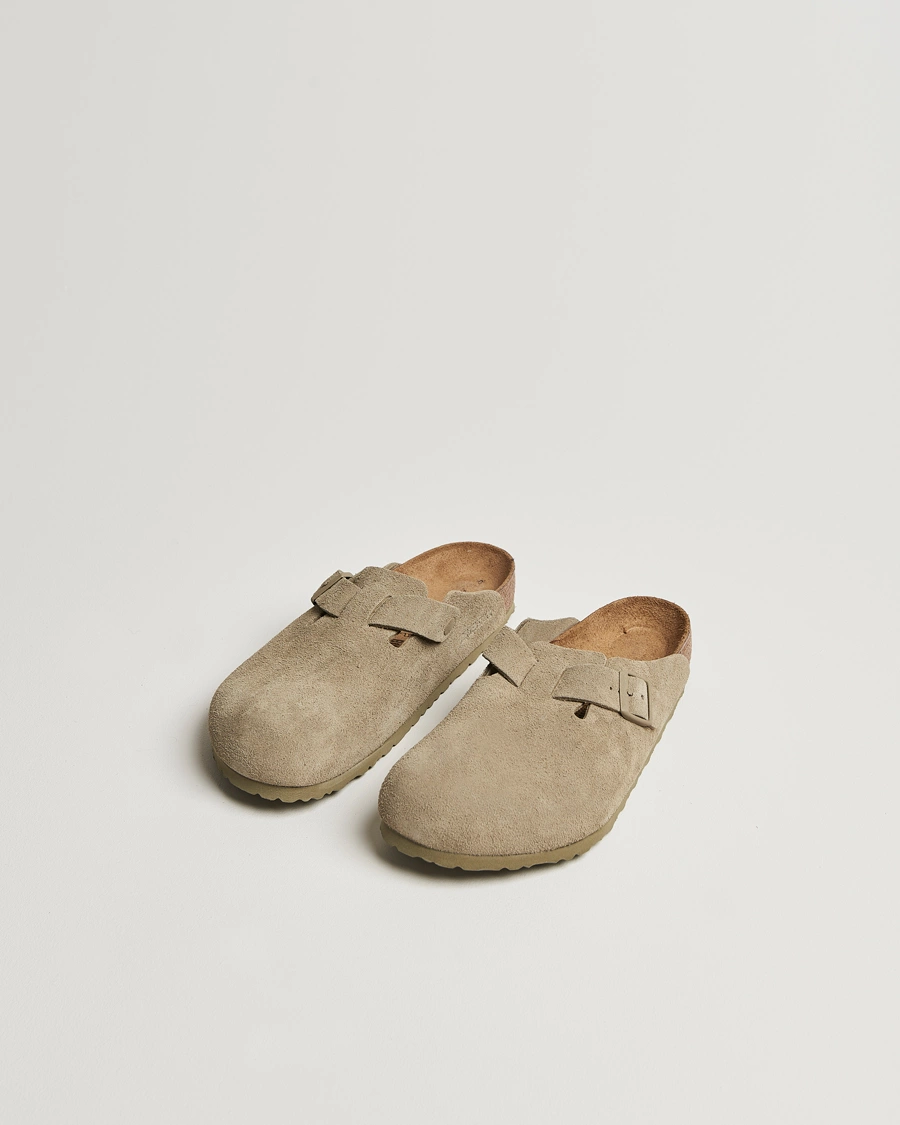 Herre | Sko | BIRKENSTOCK | Boston Classic Footbed Faded Khaki Suede