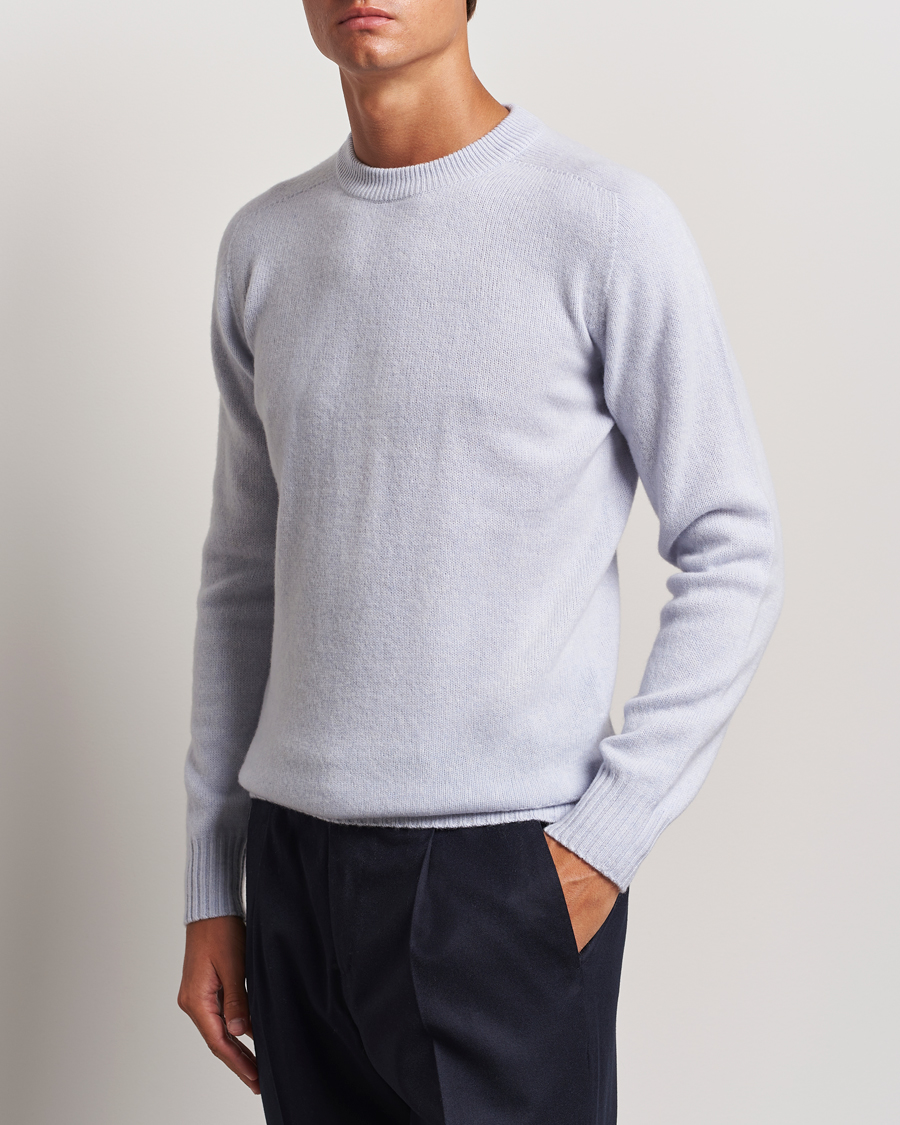 Herre | Italian Department | Altea | Wool/Cashmere Crew Neck Pullover Light Blue