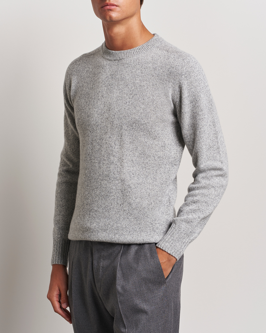 Herre | Italian Department | Altea | Wool/Cashmere Crew Neck Pullover Grey Melange