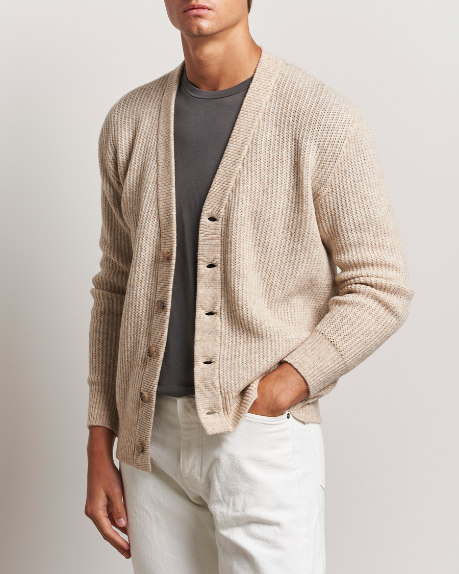 Herre |  | Altea | Soft Rib Stich Cardigan Cream