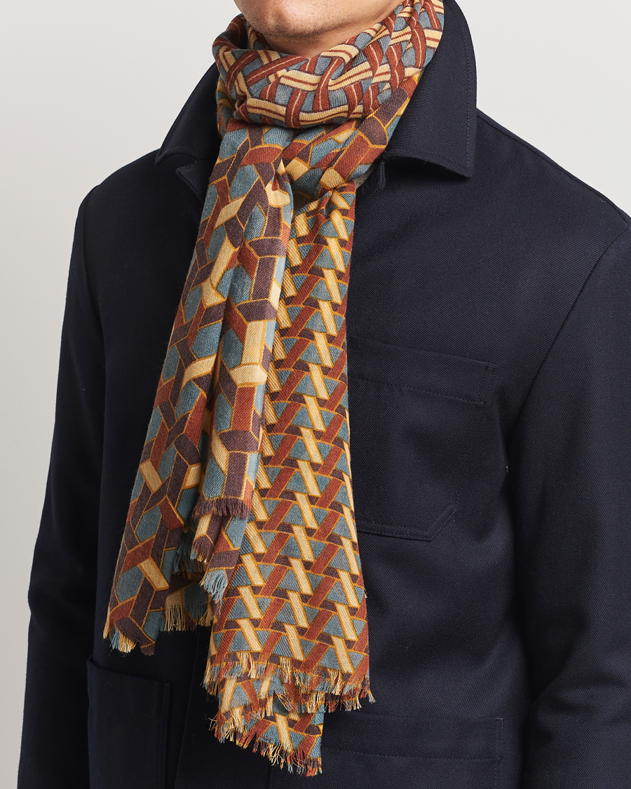 Herre |  | Altea | Printed Wool Scarf Orange