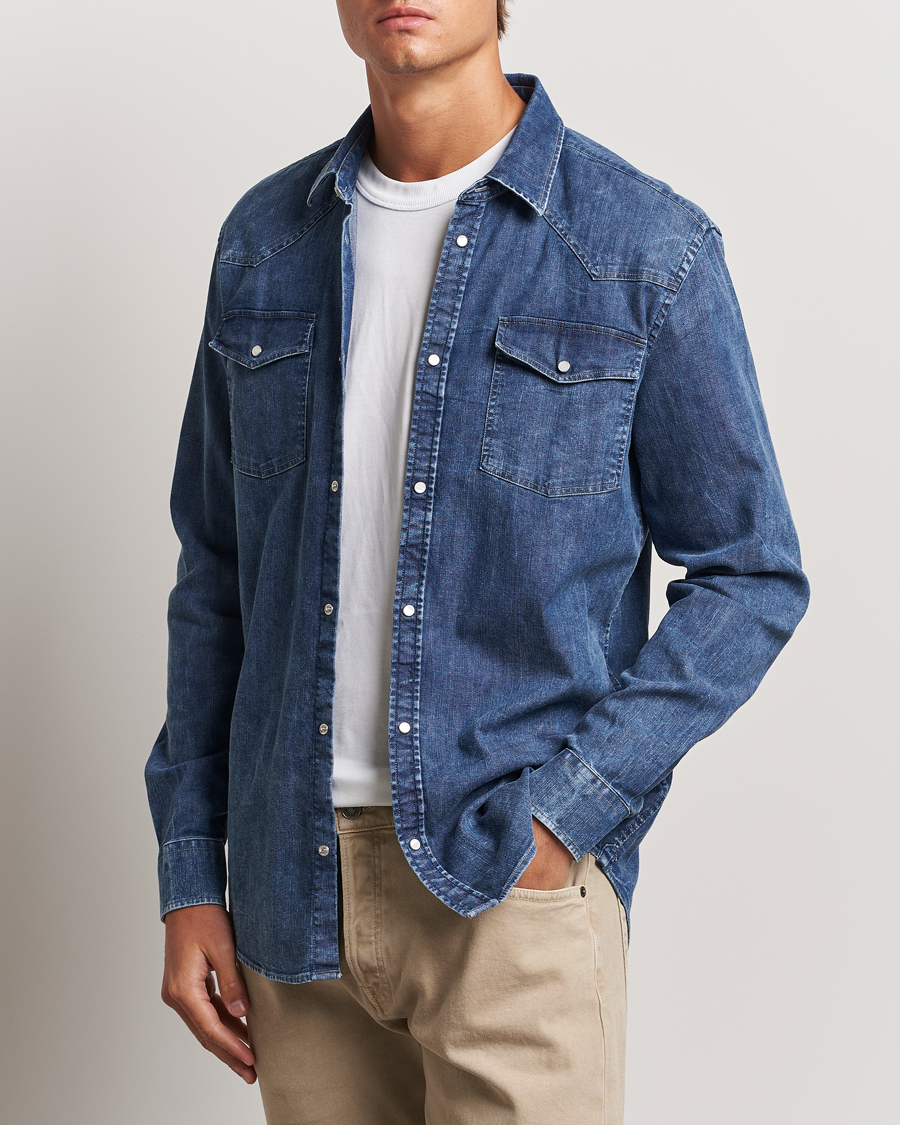 Herre |  | Dondup | Slim Fit Denim Shirt Medium Blue