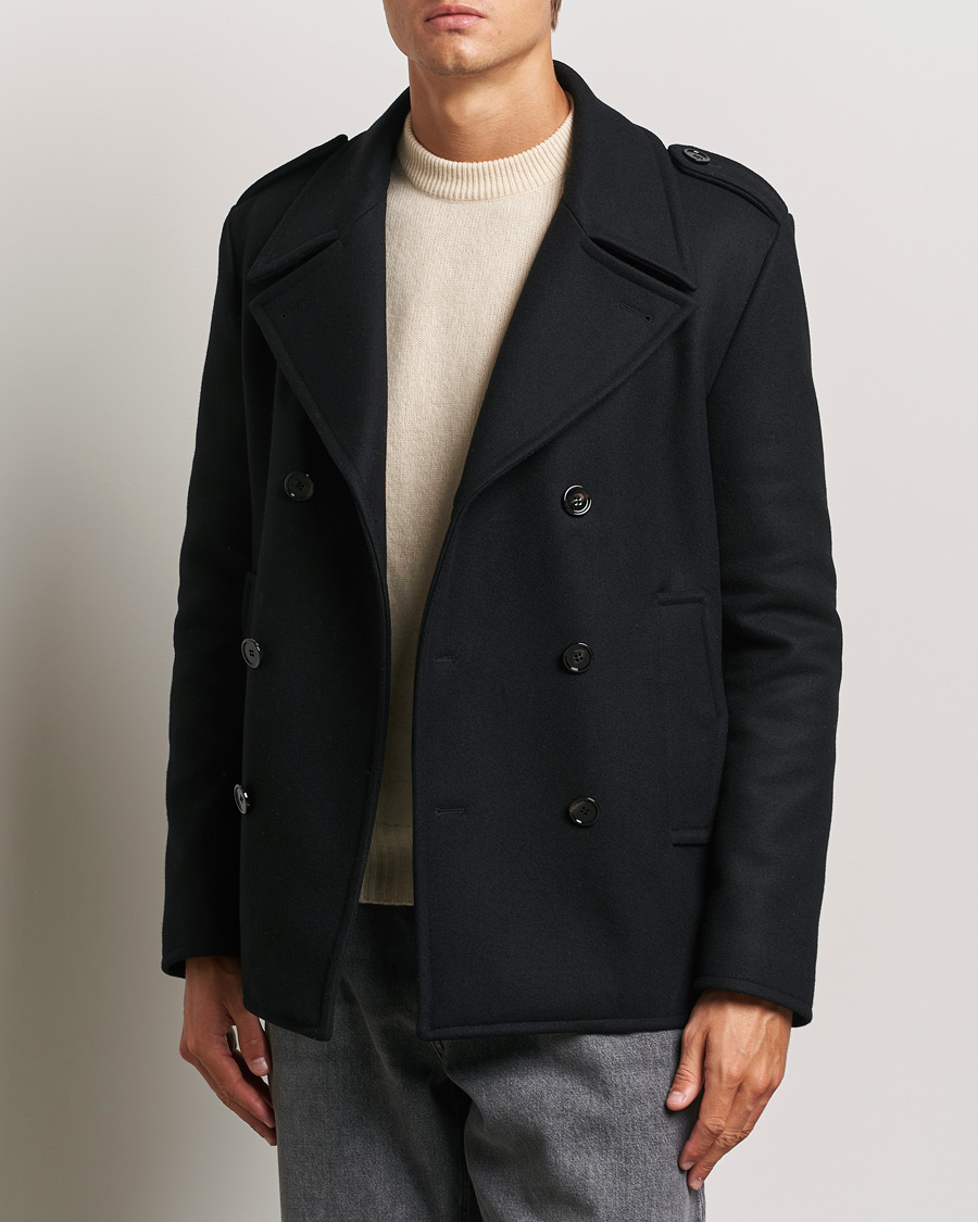 Herre | Peacoats | Dondup | Wool Peacoat Black