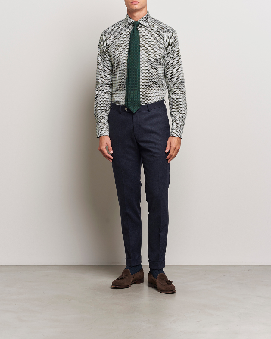 Herre |  | Eton | Slim Fit Signature Twill Printed Shirt Green