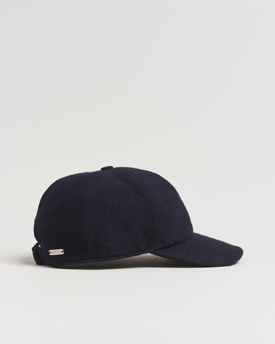 Herre |  | Eton | Boiled Wool Baseball Cap Navy Blue