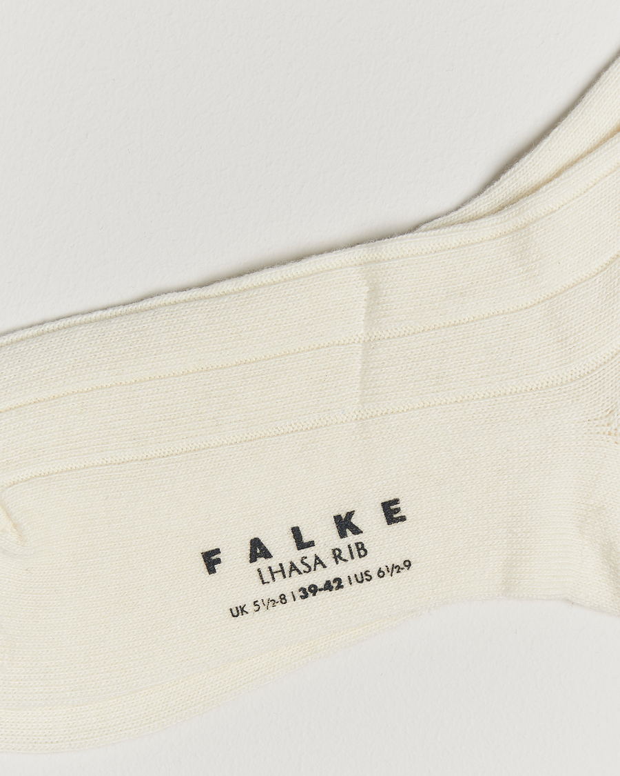 Herre |  | Falke | Lhasa Cashmere Socks Off White