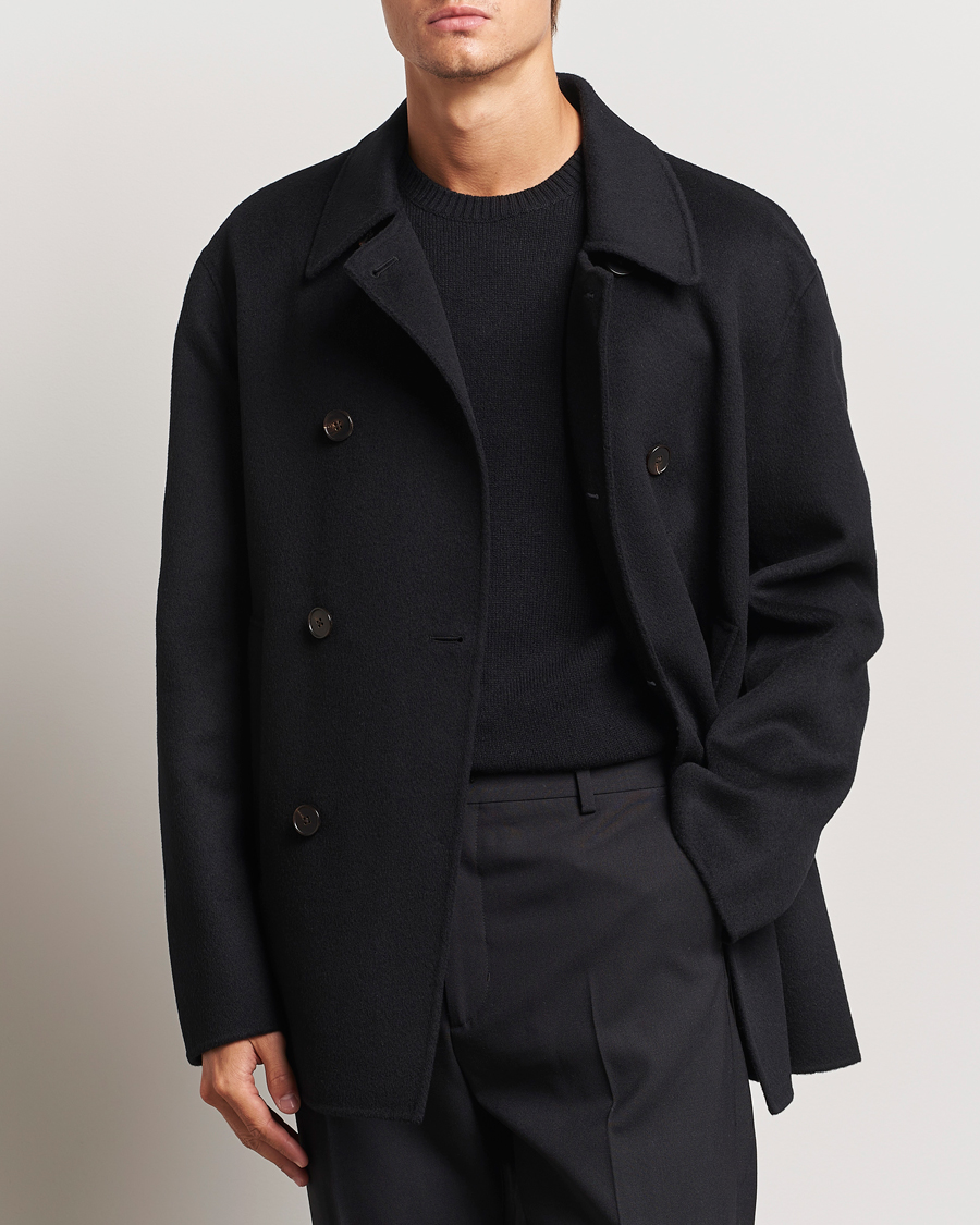 Herre | Peacoats | Filippa K | Double Faced Wool Peacoat Black