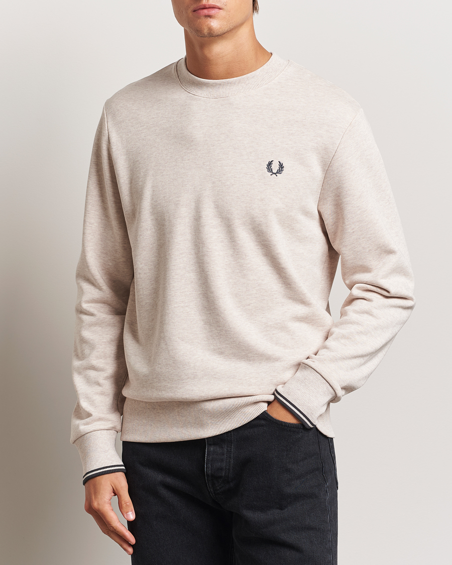 Herre | Sweatshirts | Fred Perry | Crew Neck Sweatshirt Oatmeal Melange