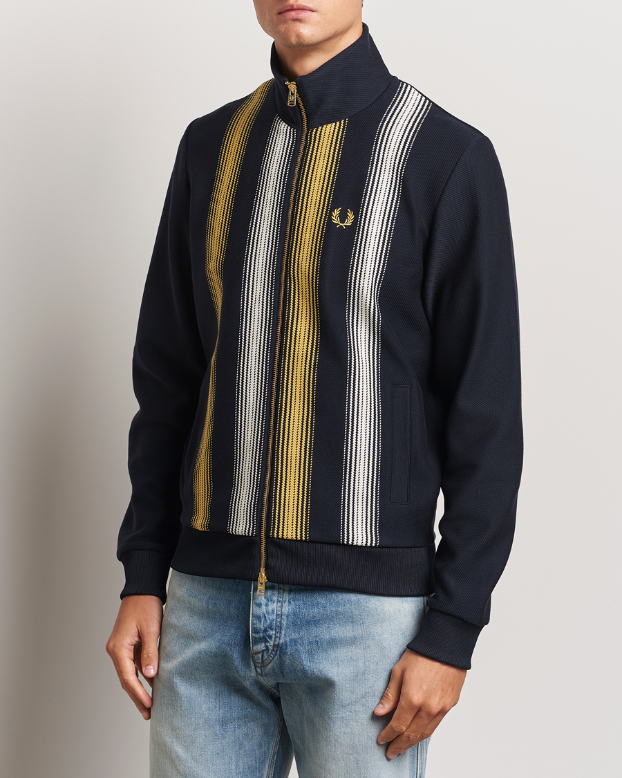 Herre |  | Fred Perry | Ombre Striped Track Jacket Navy