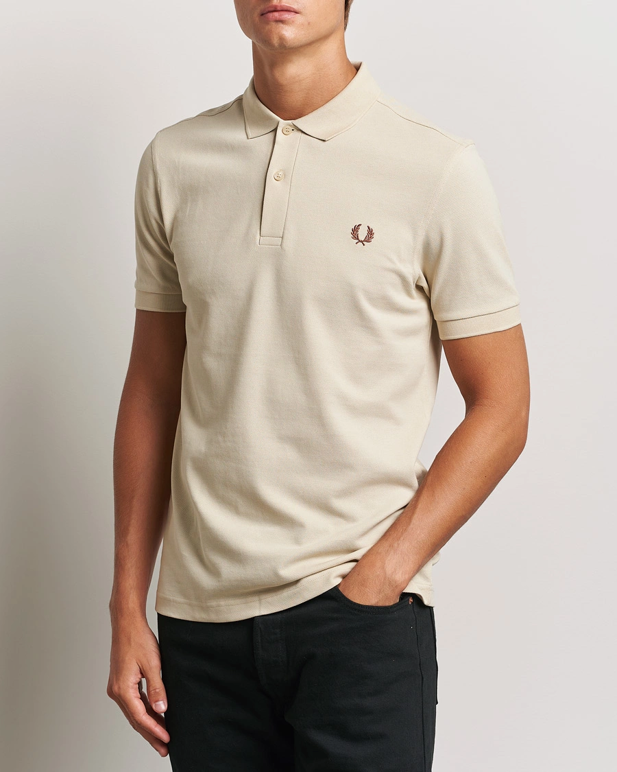 Herre |  | Fred Perry | Plain Polo Shirt Oatmeal