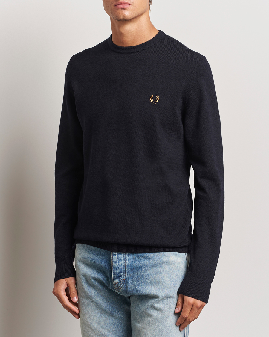 Herre |  | Fred Perry | Classic Crew Neck Jumper Navy