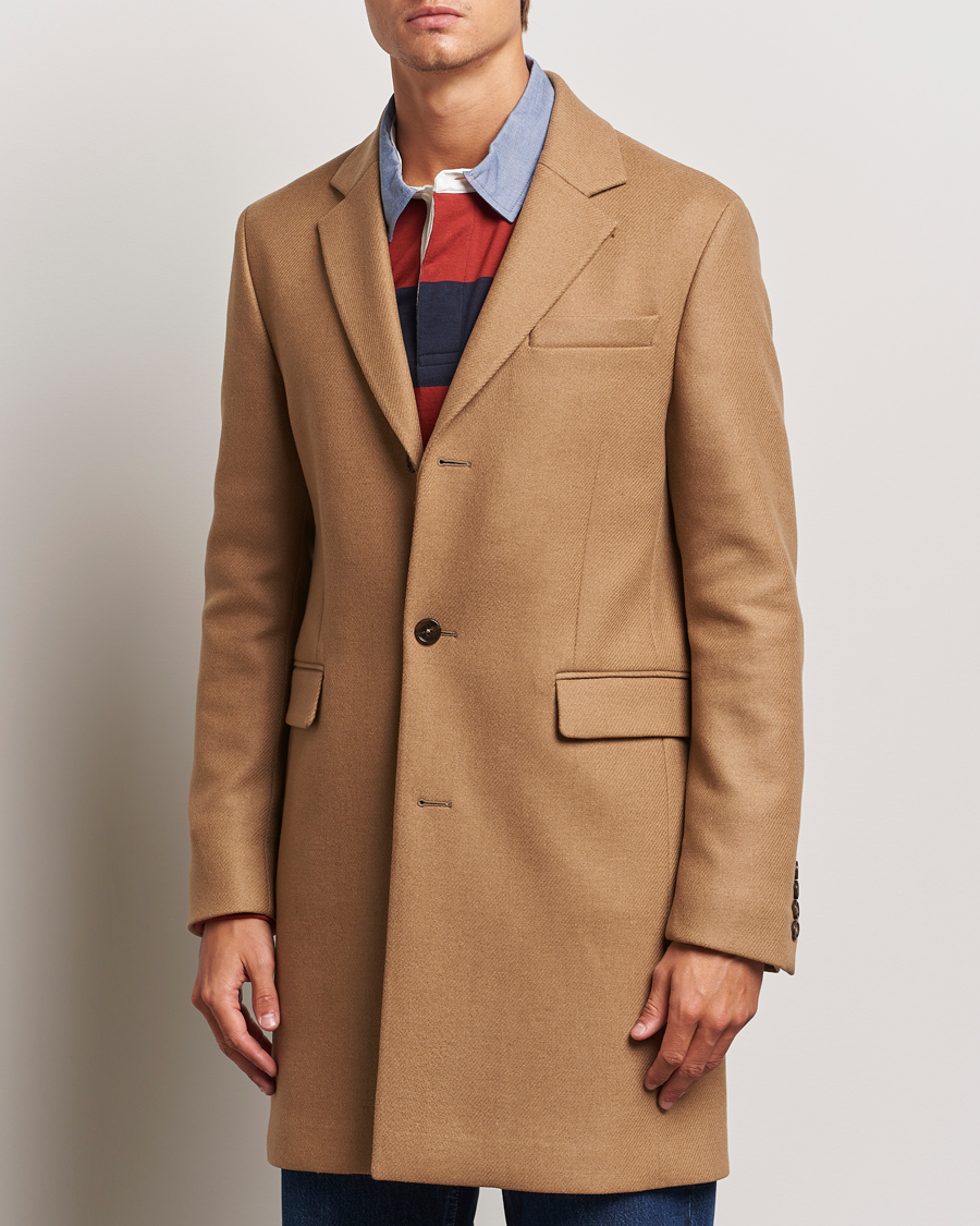 Herre | GANT | GANT | Classic Wool Coat Mustard Beige