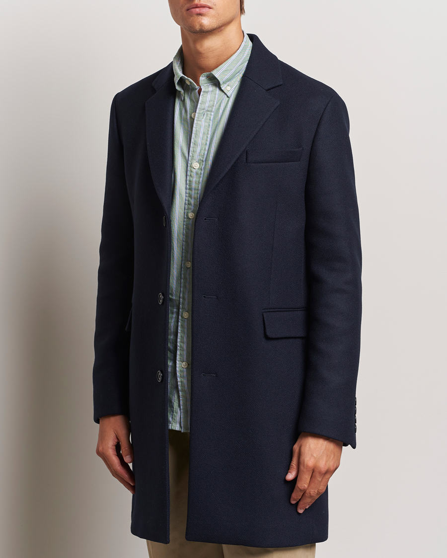 Herre | GANT | GANT | Classic Wool Coat Night Blue