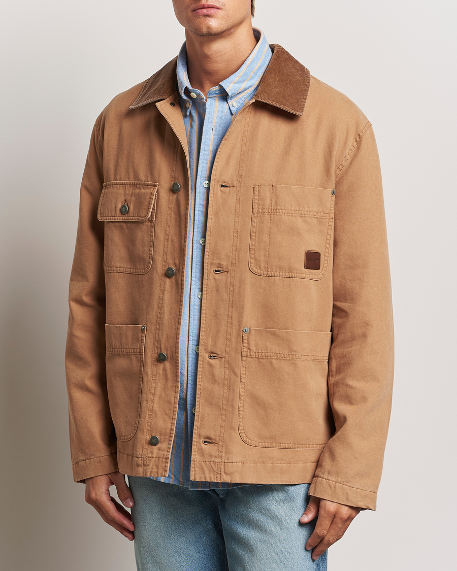 Herre | GANT | GANT | Cotton Work Jacket Roasted Walnut