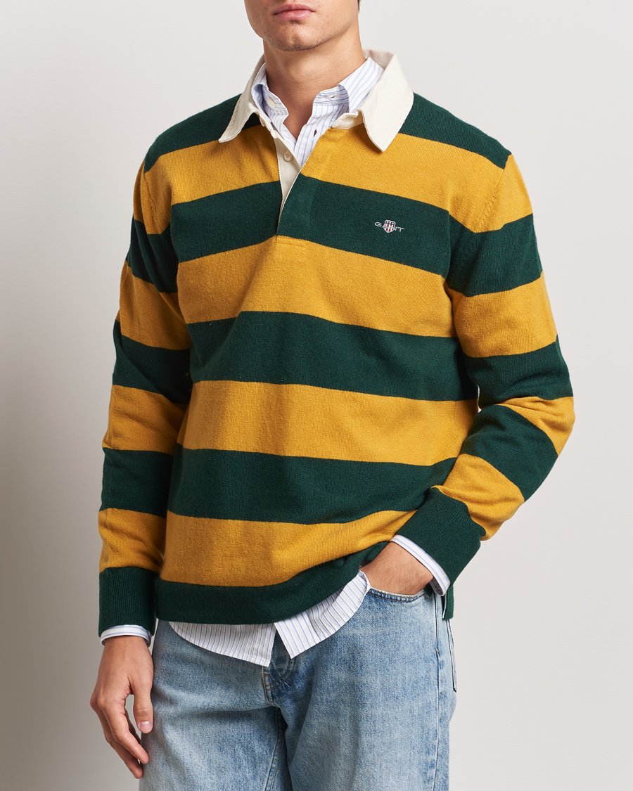 Herre |  | GANT | Extra Fine Lambswool Striped Rugger Tartan Green