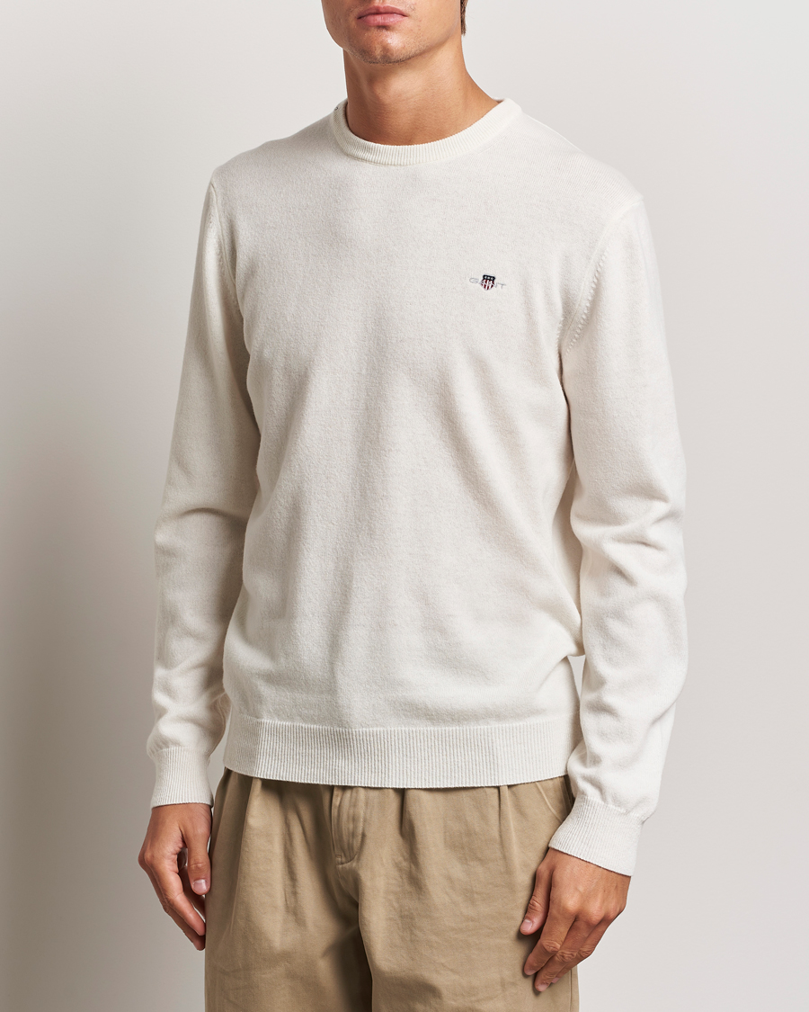 Herre |  | GANT | Lambswool Crew Neck Pullover Cream