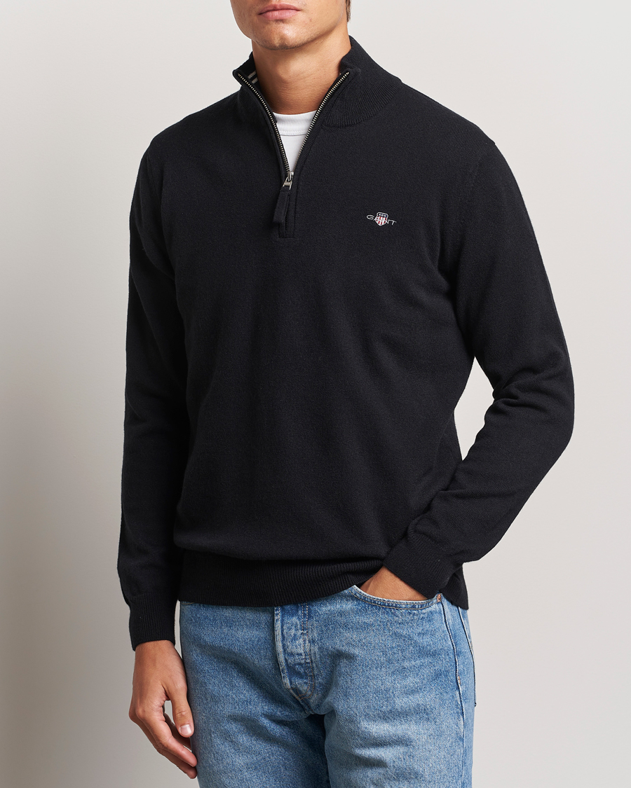 Herre |  | GANT | Lamsbwool Half Zip Black