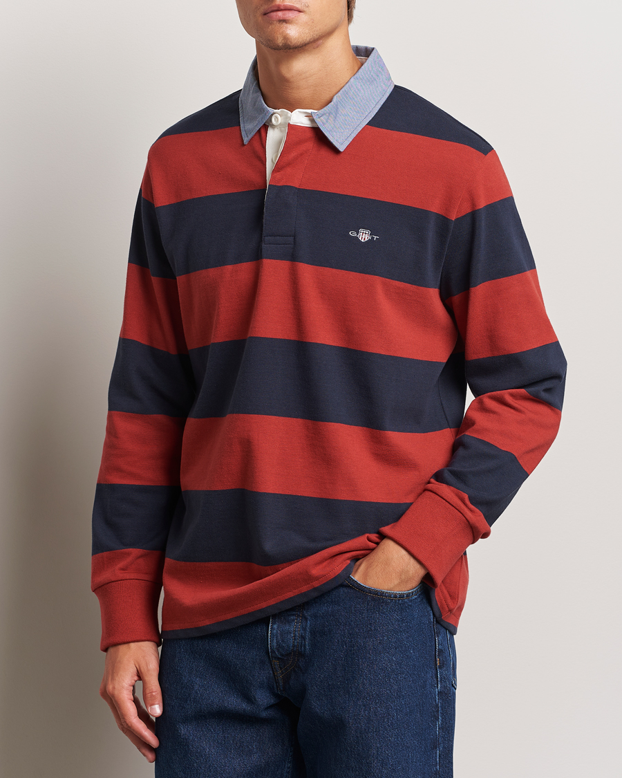 Herre | GANT | GANT | Original Barstriped Heavy Rugger Iron Red