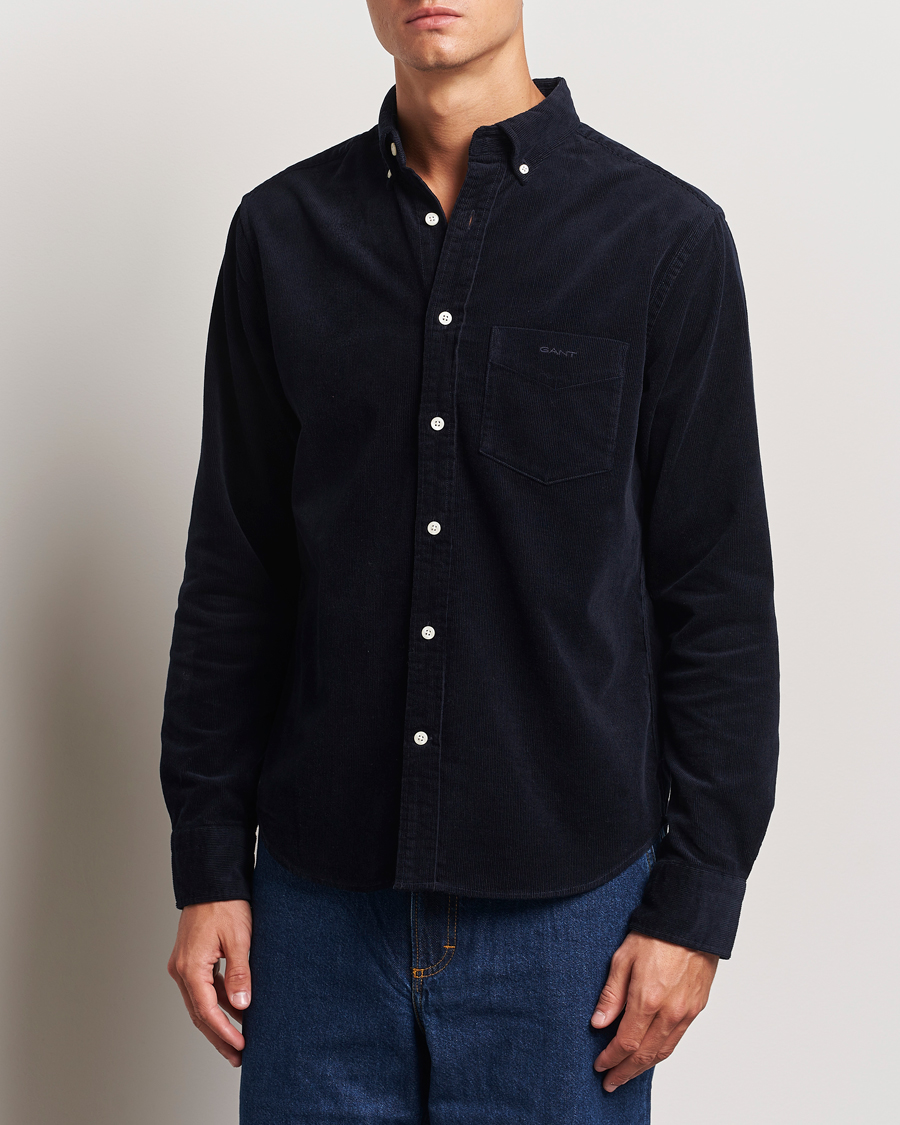 Herre | GANT | GANT | Regular Fit Corduroy Shirt Evening Blue