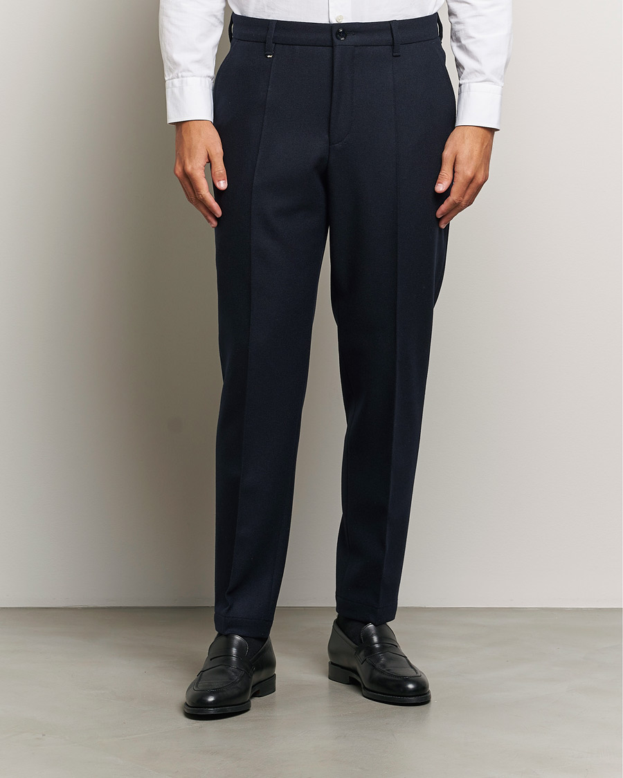 Herre |  | BOSS BLACK | Perin Wool Trousers Dark Blue